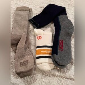 Three New Pairs of Socks REI, Wilson and Ultimax